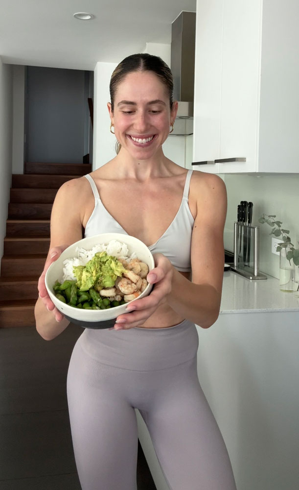 The coach is showing her meal plan.